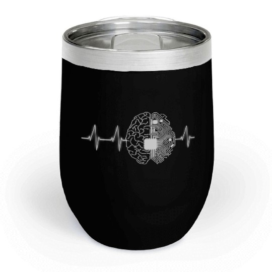 Programming Lover Programmer Heartbeat design Chill Wine Tumblers