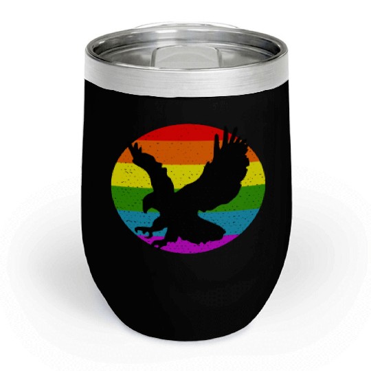 Rainbow Hawk Chill Wine Tumblers