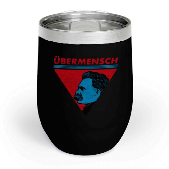 Vintage Übermensch Nietzsche Philosophy Nihilism Chill Wine Tumblers