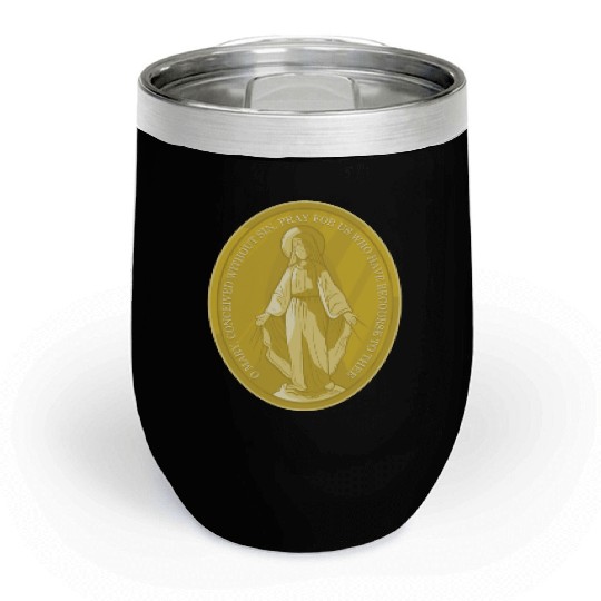Miraculous medal of virgin mary catholic christian Chill Wine Tumblers