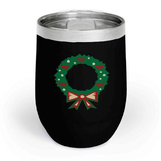 christmas wreath Chill Wine Tumblers