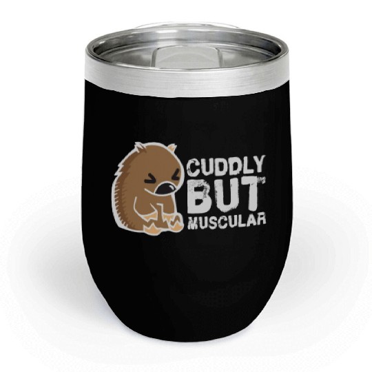 Cuddly But Muscular Wombat Sweet Australia Wild Chill Wine Tumblers