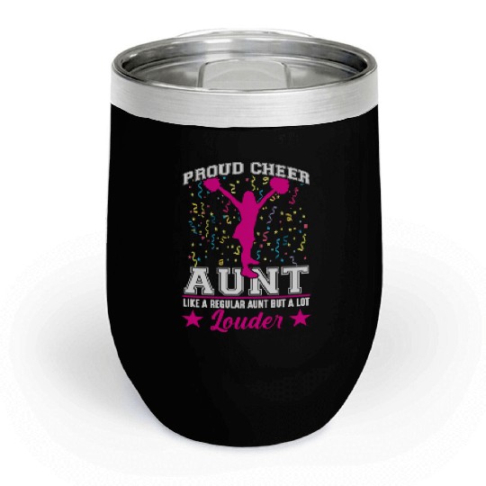 Cheerleading Aunt Family Support Girl Cheerleader Chill Wine Tumblers