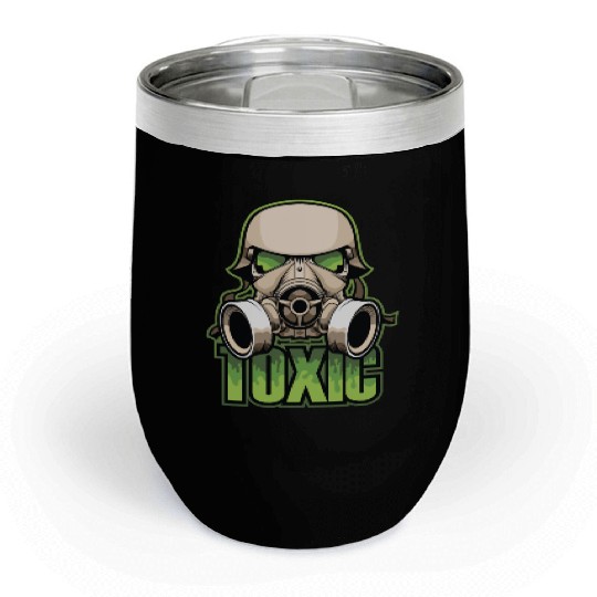 Toxic, Gas Mask, Anti Virus, Bio Hazard, Survival Chill Wine Tumblers