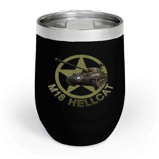 M18 Hellcat WW2 American Tank Destroyer Chill Wine Tumblers