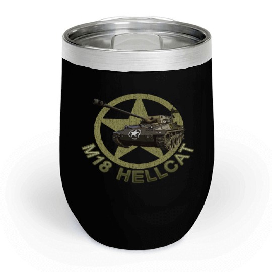M18 Hellcat WW2 American Tank Destroyer Chill Wine Tumblers