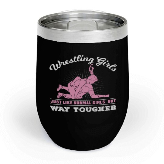 Wrestling Girls Just Like Normal Girls, But Way To Chill Wine Tumblers