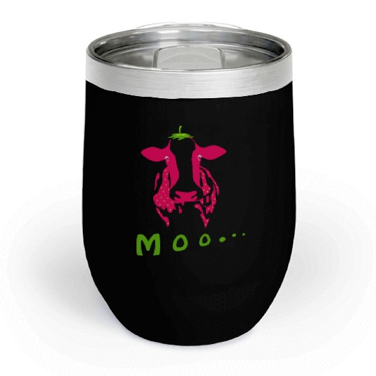 Strawberry cow, Strawberry cow pink, pink cow Chill Wine Tumblers
