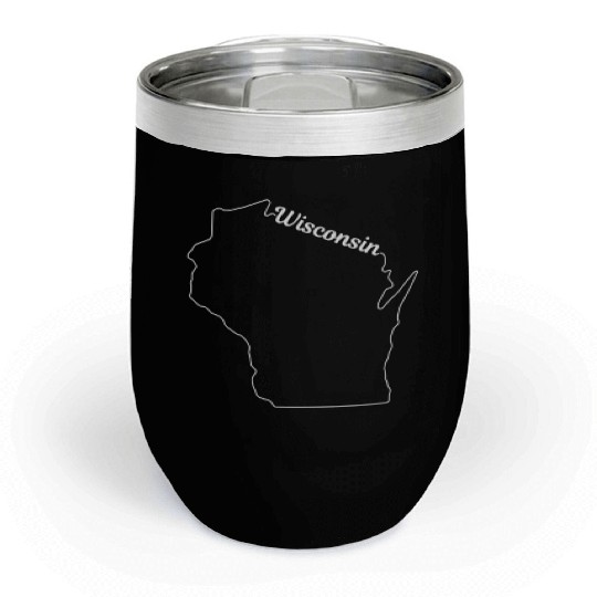 Wisconsin State Pride USA Map Chill Wine Tumblers