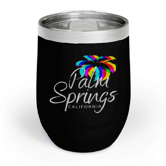 Palm Springs Neon Tree (White) Chill Wine Tumblers
