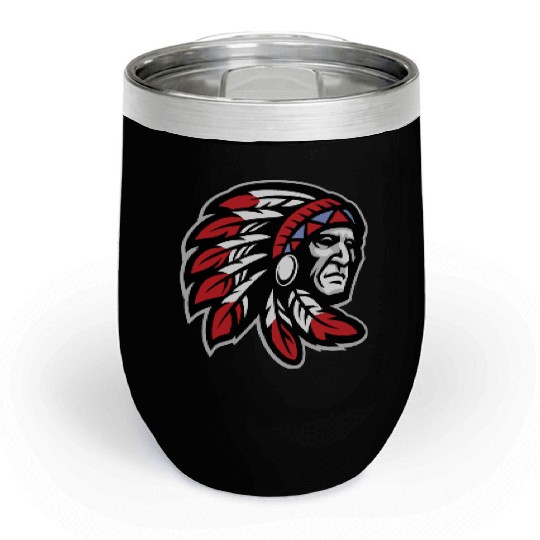 Native American Indian Headdress Chill Wine Tumblers