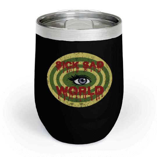 Daria Sick Sad World Drippy Text Eye Logo Chill Wine Tumblers