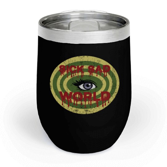 Daria Sick Sad World Drippy Text Eye Logo Chill Wine Tumblers