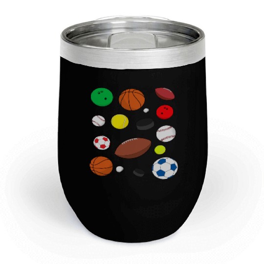 Colorful Sports Balls Chill Wine Tumblers