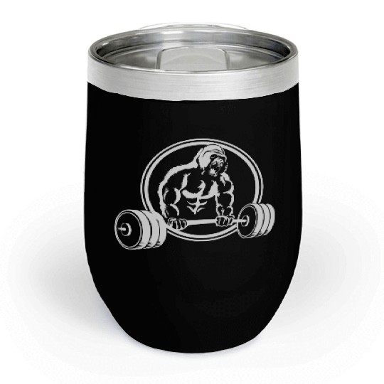 Gorilla Gym Fitness Pump Monkey Scream Chill Wine Tumblers