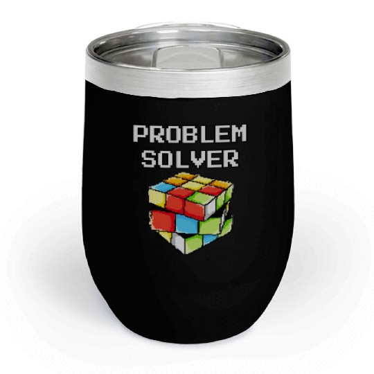 Problem Solver Puzzle Cube Math Nerd Chill Wine Tumblers