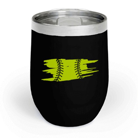 Softball Catcher Baseball Pitcher Bat Ball Player Chill Wine Tumblers