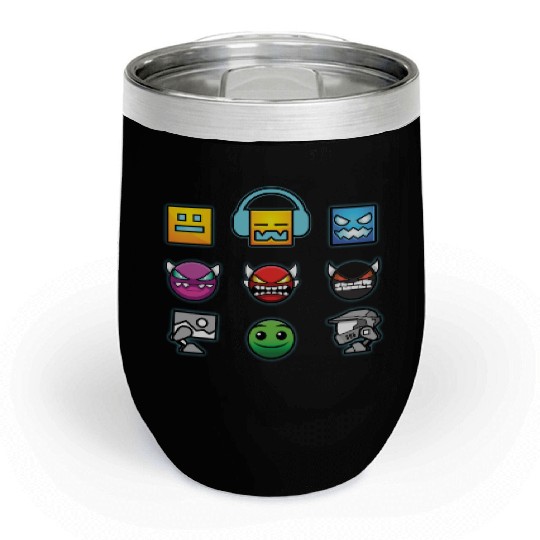 geometry dash insane Chill Wine Tumblers