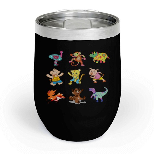 cute Animal Crossing Characters Chill Wine Tumblers