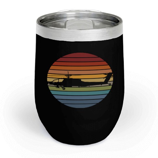 Black Hawk Helicopter Military Aviation Pilot For Chill Wine Tumblers