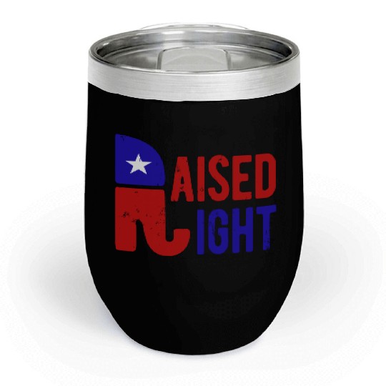 Raised Right Proud Republican Elephant Logo Usa Chill Wine Tumblers