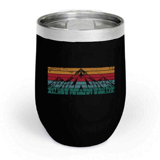 Mountains Mountaineering Hiking Chill Wine Tumblers