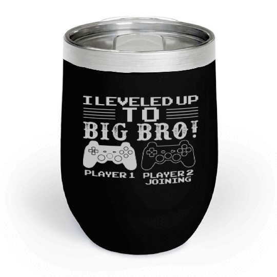 I Level Up To Big Bro Gamer Brother Chill Wine Tumblers