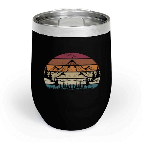 Mountains Mountaineering Hiking Chill Wine Tumblers