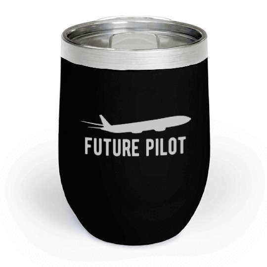 Pilot Aviation Airplane Airline Gift future Pilot Chill Wine Tumblers