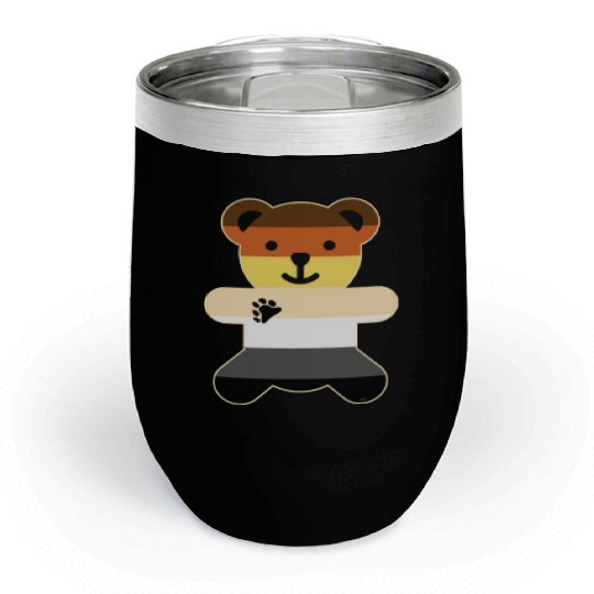 Bear Brotherhood Flag Bear Gay Pride graphic Chill Wine Tumblers