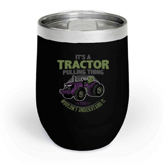 tractor pulling, tractor pulling racing, tractors Chill Wine Tumblers