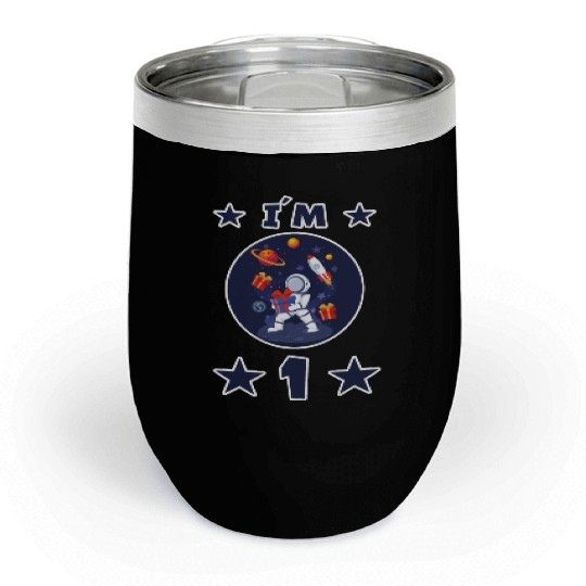 1 year astronaut children 1st birthday child gift Chill Wine Tumblers