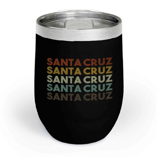 Retro Santa Cruz California Chill Wine Tumblers