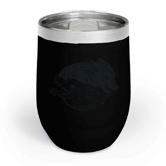 Wolf yin yang meditation philosophy symbol Chill Wine Tumblers