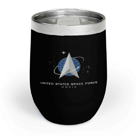 UNITED STATES US SPACE FORCE USSF DELTA FLAG birth Chill Wine Tumblers