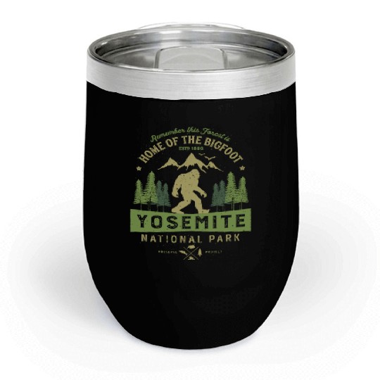 Yosemite National Park California Bigfoot Vintage Chill Wine Tumblers