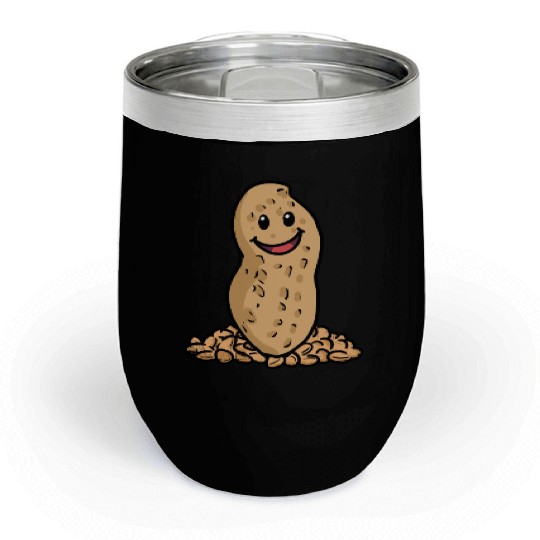 happy Peanuts Nuts Kids Baby Snack Illustration Chill Wine Tumblers