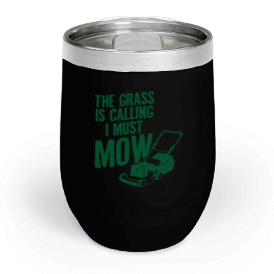 Lawn Mower Lawn Mowing Garden Hobby Gardener Chill Wine Tumblers