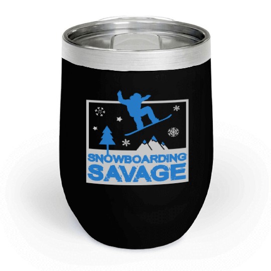 Snowboarding Savage Kids Cool Youth Freestyle Snow Chill Wine Tumblers
