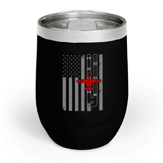 A-10 Warthog American Flag Runway A10 Thunderbird Chill Wine Tumblers