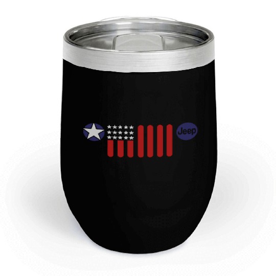Mens Jeep Patriotic 7 Slot Grille Chill Wine Tumblers