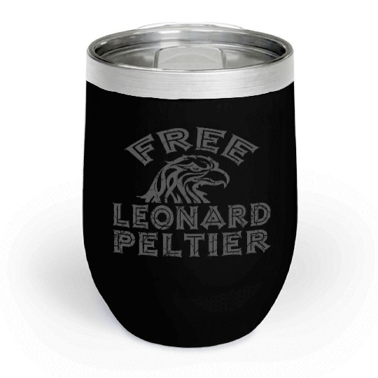 FREE LEONARD PELTIER EAGLE NATIVES grau used look Chill Wine Tumblers