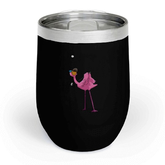Flamingo Golf Golfing Chill Wine Tumblers