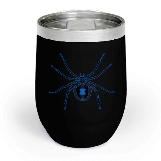 Black Widow Blue Design Chill Wine Tumblers