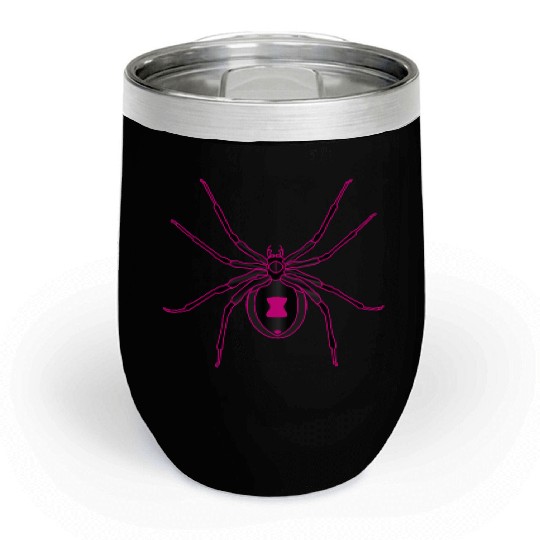 Black Widow Pink Design Chill Wine Tumblers