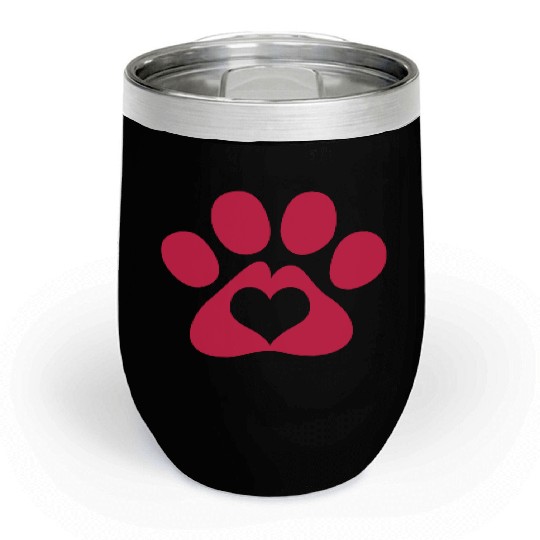 Dog Paw Adopt A Pet Dog Rescue Chill Wine Tumblers