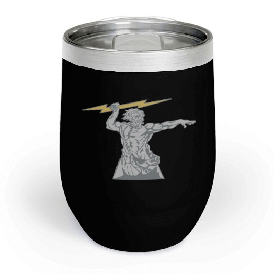 Greek mythology Zeus lightning bolt silhouette Chill Wine Tumblers