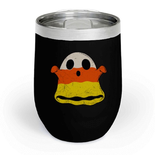 Vintage Candy Corn Ghost Creepy Halloween Costume Chill Wine Tumblers