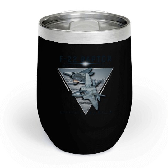 F 22 Raptor US Airborne Fighter Pilot Chill Wine Tumblers