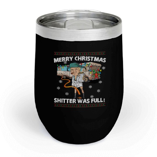 Donald Trump Cousin Eddie Christmas Chill Wine Tumblers Shitte